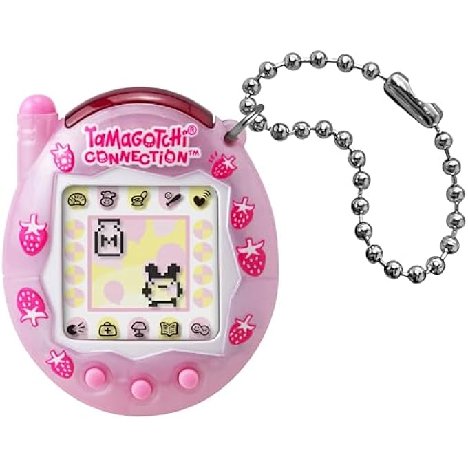 rayihni CONNECTION STRAWBERRY PEARL MILK| ORIGINAL CYBER PET 90S ADULTS AND KIDS TOY WITH CHAIN | RETRO VIRTUAL PETS ARE GREAT BOYS AND GIRLS TOYS OR GIFTS FOR AGES 6+ - Image 1
